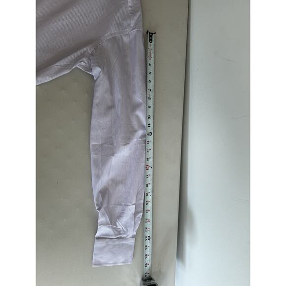 Hawes & Curtis Mens ST James Slim Fit Poplin Stripe Button Up Shirt Size 15.5-36 - Picture 7 of 9